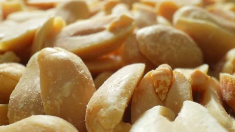 A macro shot of roasted peanuts. Stock Footage 275666448