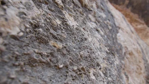 Macro shot of a rock in relief on a climbing wall in the Margalef region, Spain Stock Footage 289294928