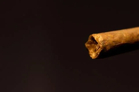 Macro shot of a rolled cigarette . Stock Photos