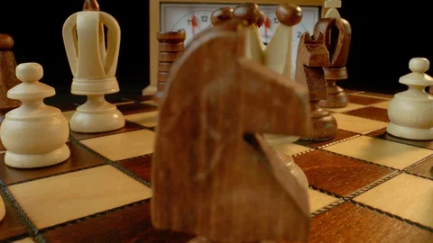 Macro shot of rotating chess board Video stock 112049758