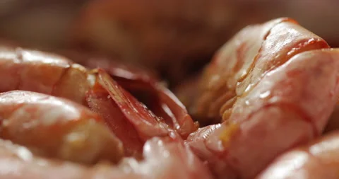 Macro shot of shrimp. Stock Footage 136132121