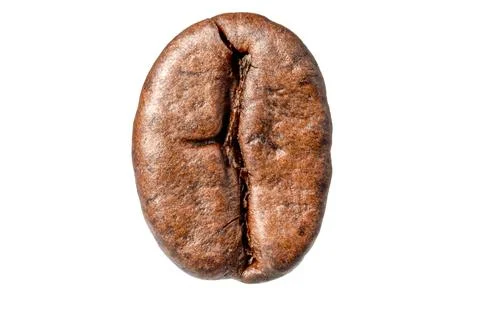 Macro shot of a single roasted coffee bean with detailed texture and deep c.. Stock Photos