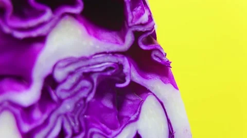 Macro shot of slice red cabbage texture background Stock Footage 195106303