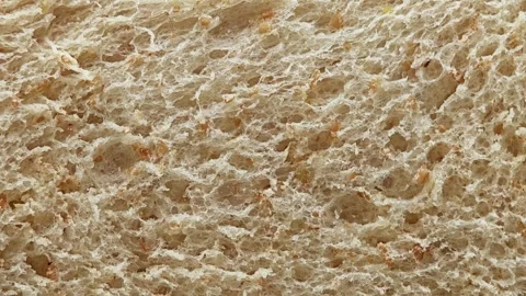 Macro shot of soft whole wheat bread. Zoom out. Stock Footage 310846300