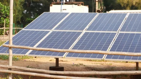 Macro shot of solar panels fitted in empty space Stock Footage 151909187