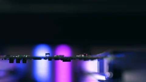 Macro shot of soldering iron tips of automated manufacturing soldering and Stock Footage 129671488