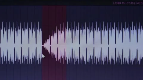 Macro shot of a sound manager, that processes and cuts out a sound wave. Video stock 154595754