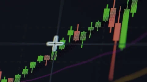Macro Shot of Stock Chart on Dark Screen Vídeos de archivo 340358641