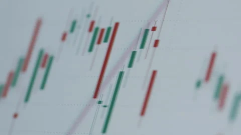 Macro Shot of Stock Chart on White Screen Vídeos de archivo 340358636