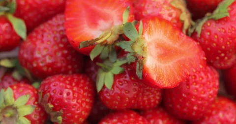 Macro shot of strawberries. Stock Footage 135714086