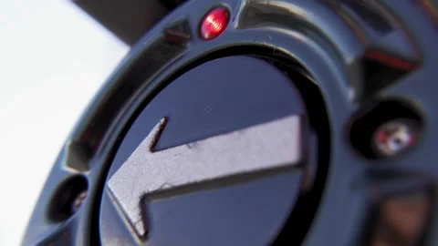 Macro Shot of Street Crossing Button with Arrow on it Stock Footage 202093522