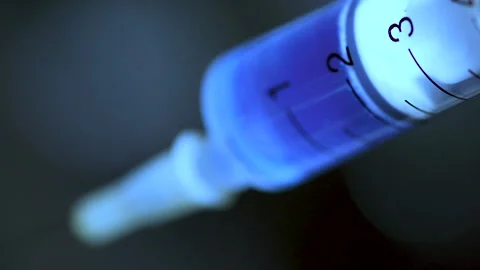 Macro shot of syringe Stock Footage 141595922