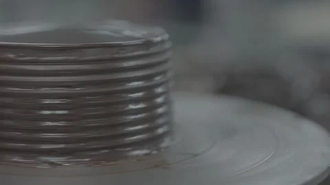 Macro shot of texturing chocolate cake frosting Vídeos de archivo 327358469