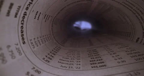 Macro shot through newspaper article Stock Footage 179535216