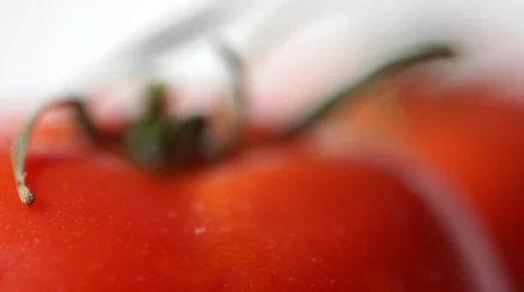 Macro shot two fresh tomatoes on white backround Stock-Footage 61452824