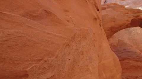 Macro shot of the typical red rocks of Arches National Park, Utah, USA Stock Footage 287725049