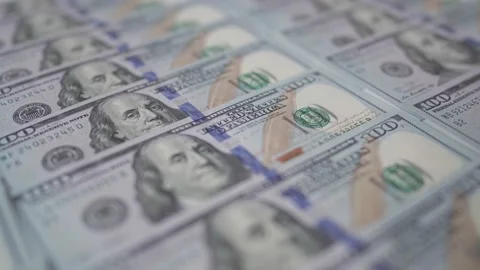 Macro shot of us dollars. Stock Footage 173616436
