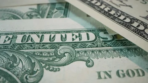 Macro shot of US Dollars. Money Background.Portrait of Benjamin Franklin closeup Stock Footage 192908866