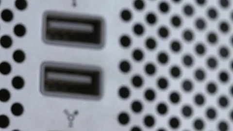 Macro shot of a USB stick being inserted into a computer Stock Footage 92525224
