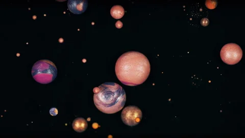 Macro shot of various colorful bubbles in water floating, coming together on Video stock 275860650