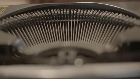 Macro Shot of Vintage Typewriter Keys Striking 스톡 동영상 344625993