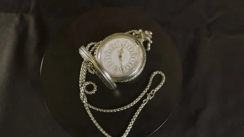 Macro shot of a vintage watch face with roman numerals. Stock Footage 327687260