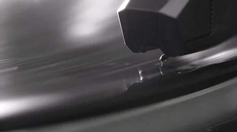 Macro shot of vinyl disc spinning on turntable 01 Stock Footage 41850812