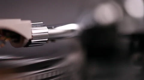 Macro shot of vinyl record arm Stock Footage 46492357