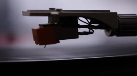 Macro shot of vinyl record with needle drop Video stock 46492410