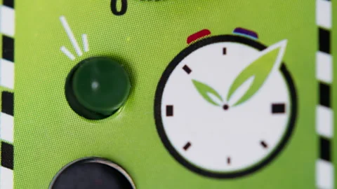 Macro shot of water heater indicator blinking Stock Footage 263474032