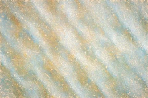 Macro shot of a wavy structure and round pigment-like yellow blobs of paint Stock Illustration