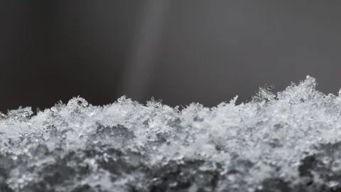 Macro shot of wet snow falling and building up Stock Footage 88159374