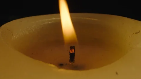 Macro shot of a white candle Stock Footage 112224156