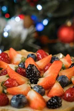 Macro shot of wild fruit cake looking delicious during christmas holidays Stock Photos
