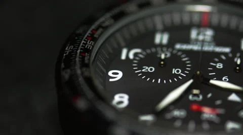 Macro Shot Of A Wrist Watch, Second Hand Counting Seconds Stock Footage 63159222