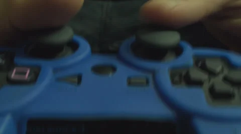 Macro Shot Of A Young Man Playing Games WIth His Controller Stock Footage 33695067