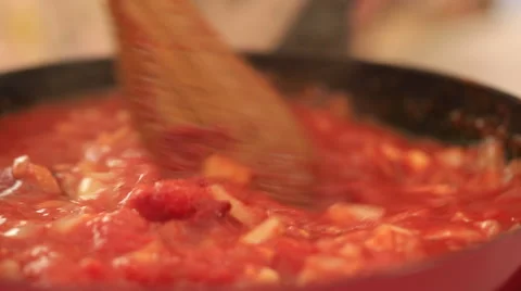Macro shots of a pot of pasta sauce. Stock Footage 51929463