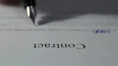Macro, the Signature of the Contract Stock Footage 57939292