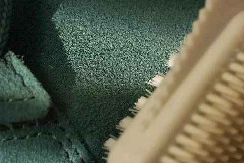 Macro silicone brush texture on sneaker edge, extreme closeup of white ridg.. Stock Photos
