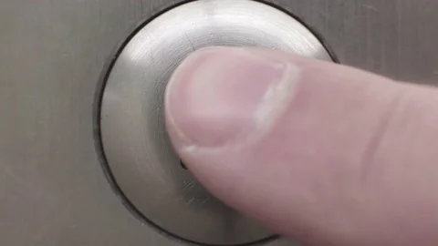 UP Macro silver metal elevator button 스톡 동영상 71286686
