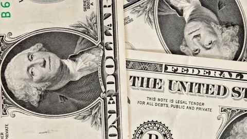 Macro slide over dollar bills Видео 97445612