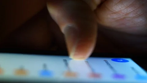 Macro of sliding on a mobile phone Stock Footage 100630310