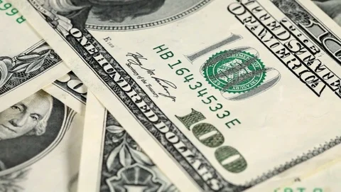 Macro sliding over dollar bills Video stock 69994213