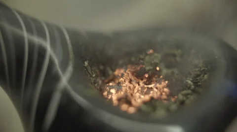 Macro Slow Motion Pot Smoking Vídeo Stock 37269520