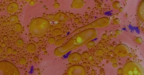 Macro Slow Motion Static Shot of Paint Swirling (Abstract Visual Effect) Stock Footage 85064298