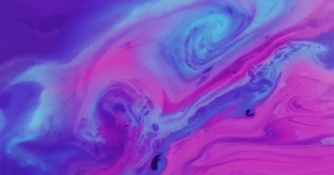 Macro Slow Motion Static Shot of Paint Swirling (Abstract Visual Effect) Stock Footage 85064378