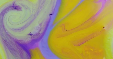 Macro Slow Motion Static Shot of Paint Swirling (Abstract Visual Effect) Stock Footage 85064394