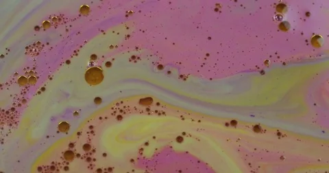 Macro Slow Motion Static Shot of Paint Swirling (Abstract Visual Effect) Stock Footage 85064427