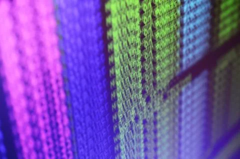 Macro snapshot of the program interface for crypto currency mining on the mon 库存照片