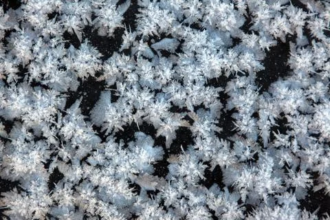 Macro snow crystal textures, background Foto stock